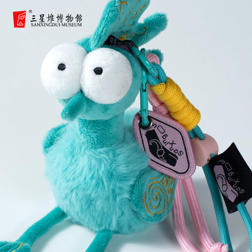三星堆博物馆文创周边可爱神鸟毛绒挂件呆萌玩偶书包挂饰布艺玩具