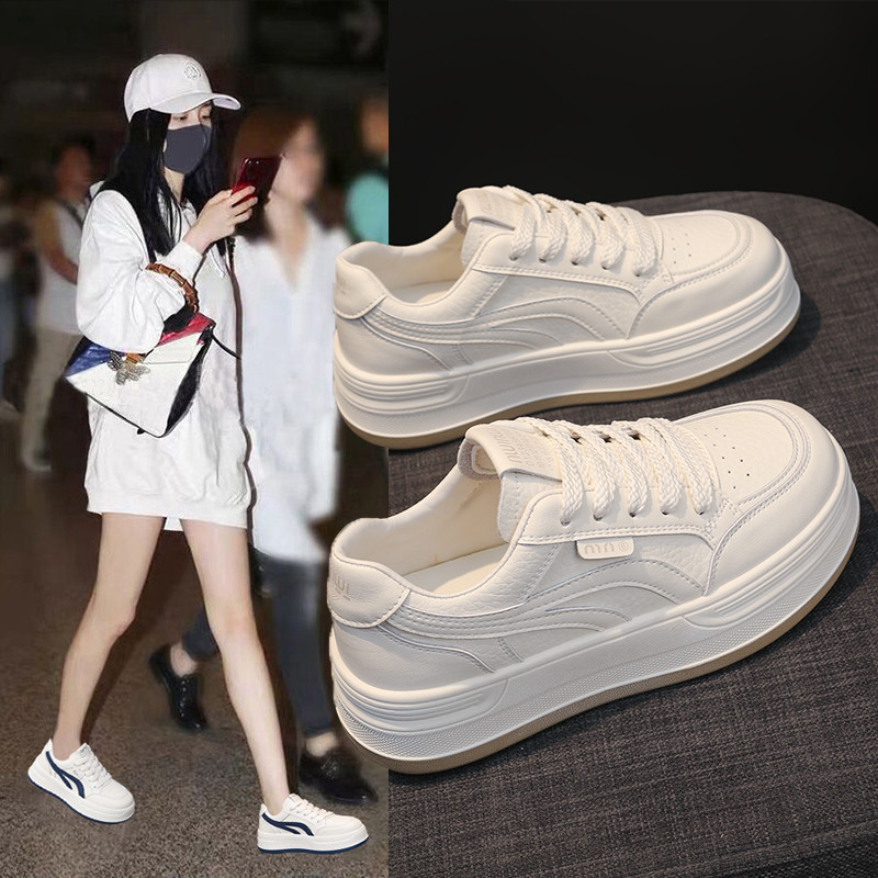 舒适不累脚小白鞋女2026新款软底板鞋厚底防滑运动鞋1014d