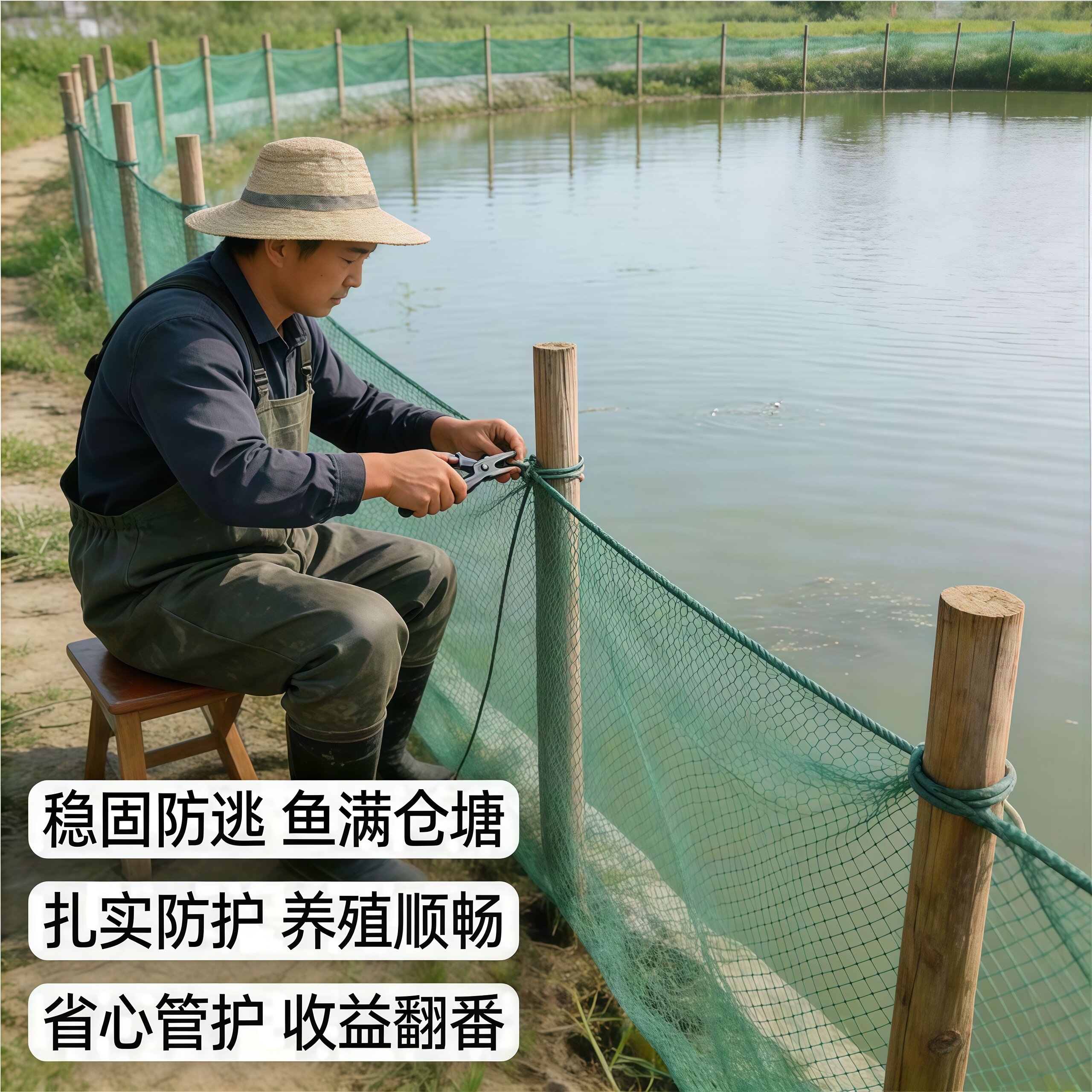 加厚养殖防逃网100米长护坡围网