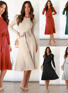 Winter Knit Dress Women Autumn Elegant Dresses For Ladies女