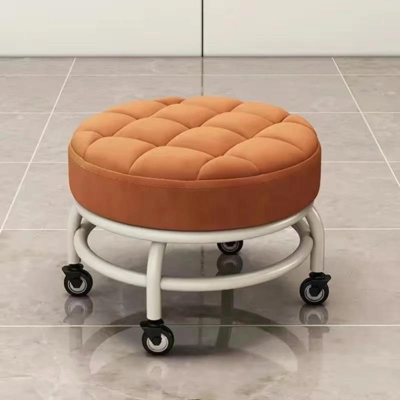 万向轮小凳子静音移动靠背家用滑客厅茶几矮凳宝宝学步凳皮凳滑凳