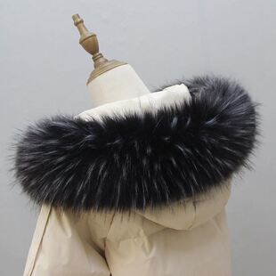 派克服毛领单卖配羽绒服的领子专用单独白色单买仿真毛帽子通