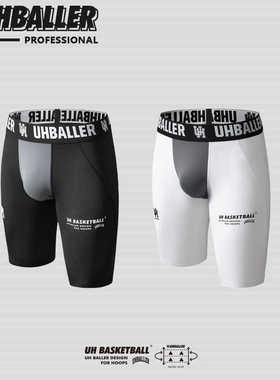 UH紧身裤五分篮球训练健身跑步高弹透气运动健身压缩裤打底不过膝