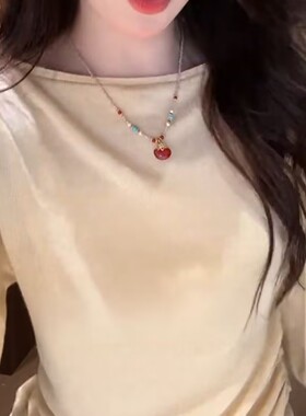 新中式红色相思豆串珠项链女精致百搭高级感气质温柔显白项链女