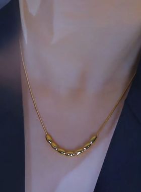 金色七粒米项链轻奢招财保平安