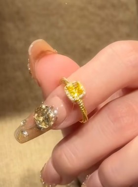 超闪小方糖戒指女时尚爆款轻奢个性高级感小众设计感精美戒指女