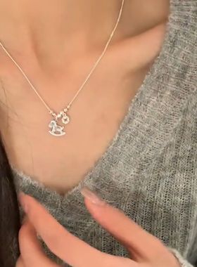 新款银色转运珠碎冰冰项链