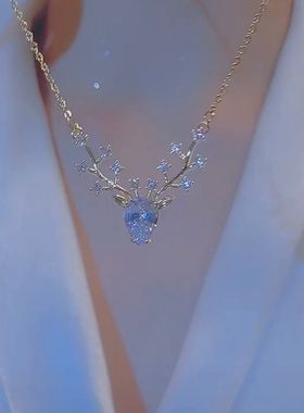 高级感一鹿有你钛钢项链