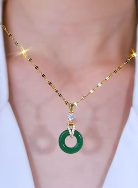 新中式绿色平安扣项链