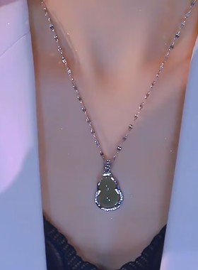 新中式中国风绿色八宝葫芦项链