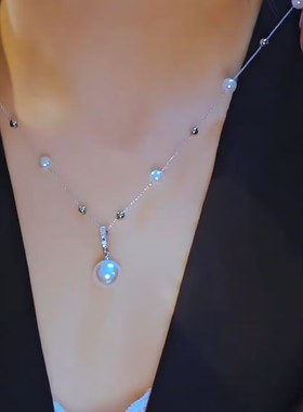 法式银色满天星珠珠项链女网红爆款时尚百搭饰品项链女2025新款潮