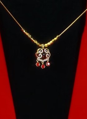 高级感转运珠红色平安锁项链女网红爆款轻奢气质小众百搭锁骨链女