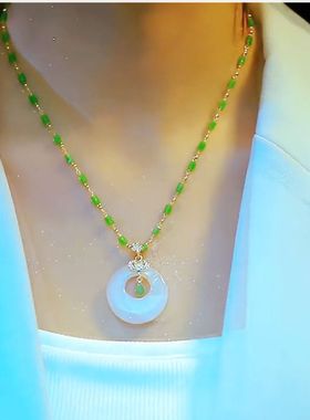 高级感水滴之心平安扣吊坠项链女网红爆款轻奢时尚百搭高级感项链