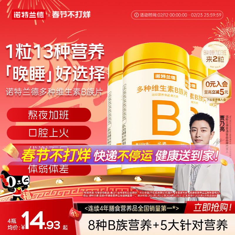 诺特兰德维生素b族复合片男女士多种维生素b2b6b12官方旗舰店正品