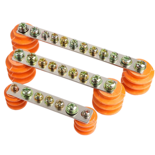 加厚接地零线排带绝缘子配电箱柜零地铜排单双排7/10位接线端子排