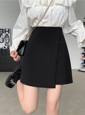 不规则黑色半身裙女新款韩版百搭