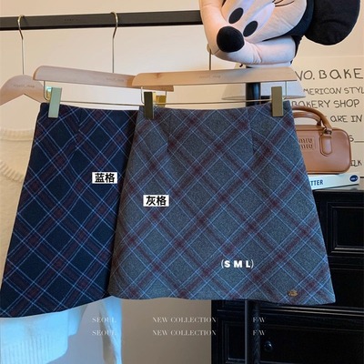 复古韩版学院风磨毛半身裙小个子