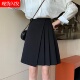 法式 中裙春秋遮肚子百褶裙大码 不规则A字裙胖mm加长学院风半身裙