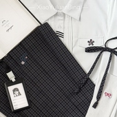 吹雪jk小鱼卷饼jk毛料制服裙百褶裙日系学院风jk格裙半身裙现货