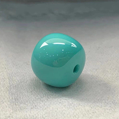 原矿绿松石高瓷圆珠老型珠子手串手链配珠散珠隔珠单珠 菩提配饰