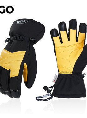 VGO男女零下20度适用户外运动滑雪手套防水抗寒保暖触屏CA2469FW