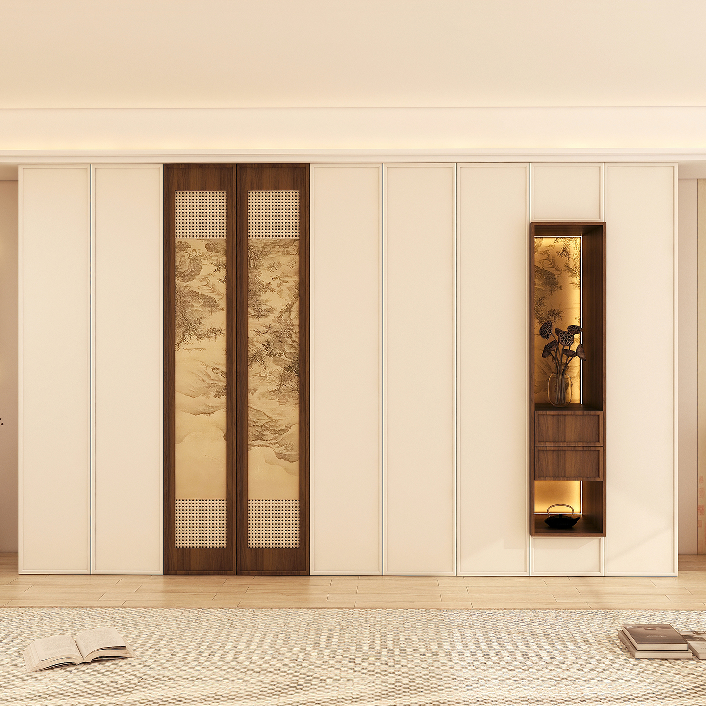 2025新款宋式美学骨骼线大衣柜