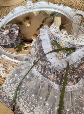 【Xmya】原创夏天宠物猫咪狗狗兔子衣服公主裙子 约克夏灰色碎花