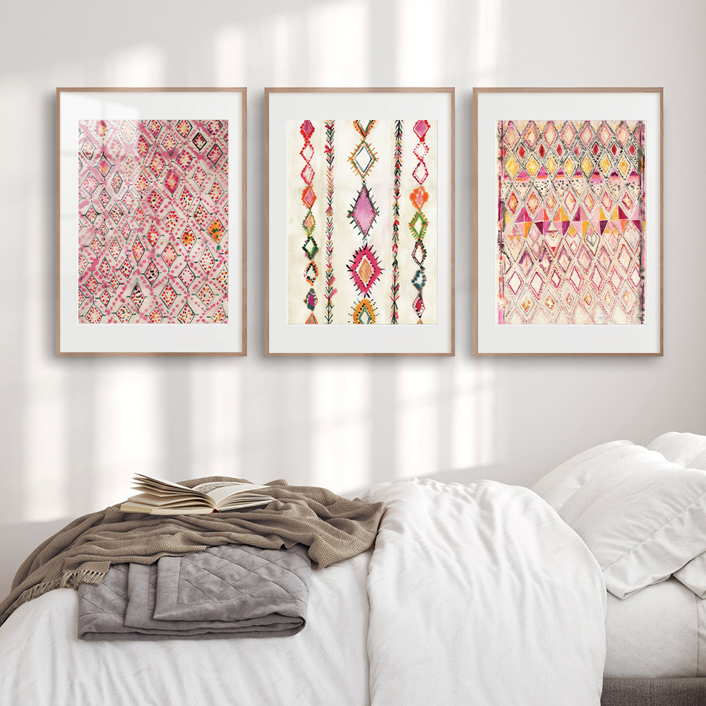 挂毯摩洛哥风格装饰画鲜艳色彩波西米亚挂画客厅沙发地中海壁画