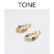 TONE原创彩色玉髓串珠耳夹蚊香盘小众国风新中式 耳环无耳洞女耳钉