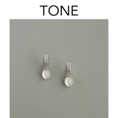 TONE清冷银色白玉髓耳圈耳夹蚊香盘高级感简约气质温柔无耳洞耳钉