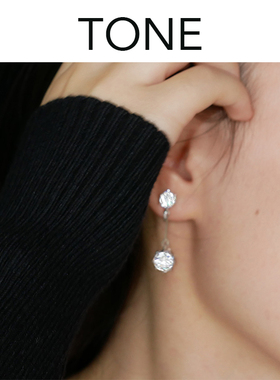 TONE超闪进口锆石耳夹蚊香盘高级感大气简约气质百搭轻奢无耳洞女