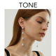 TONE 强光天然淡水珍珠流苏耳夹蚊香盘高级感气质简约无耳洞耳环
