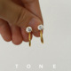 TONE5A锆石耳圈耳夹硅胶球高级感通勤精致气质高级感无耳洞女耳钉