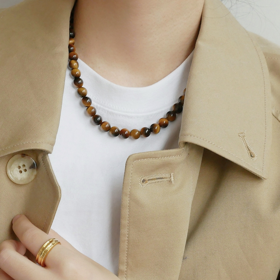 TONE高品质天然虎眼石项链