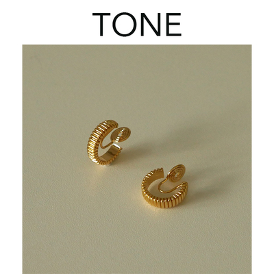 TONE金色绸缎光泽耳圈无痛耳夹