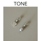 TONE原创 不对称爱心银灰色珍珠耳夹蚊香盘高级感无耳洞耳钉耳环