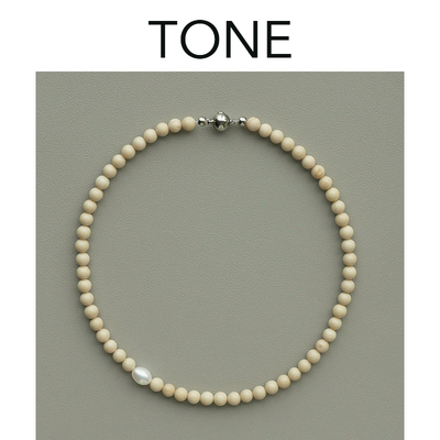 TONE天然白化石珍珠项链法式百搭韩系气质温柔百搭高级感叠戴颈链