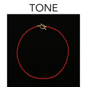 法式 TONE 天然红玛瑙OT扣项链经典 复古气质小众精致叠戴本命新年
