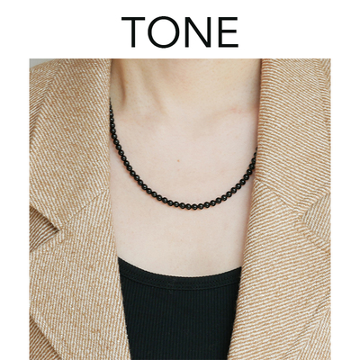 TONE高级感百搭天然黑玛瑙项链