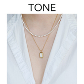 天然贝母情书项链女锁骨法式 TONE 双面可戴 简约高级感气质百搭
