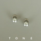 TONE银灰色水晶珍珠耳夹硅胶球高级感百搭清冷通勤气质无耳洞耳钉