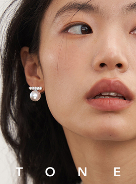 TONE5A锆石水晶珍珠耳夹蚊香盘高级感简约气质精致优雅无耳洞耳钉