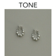 TONE 渐变银灰色珍珠耳夹蚊香盘高级感简约气质优雅无耳洞女耳环