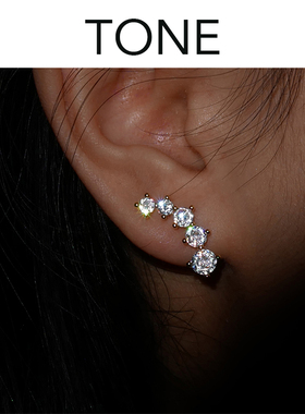 TONE超闪锆石镶钻耳夹蚊香盘高级感简约精致气质小众时髦无耳洞女