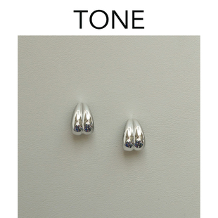 TONE银色波浪耳圈耳夹蚊香盘高级感简约气质清冷无耳洞女银针耳钉
