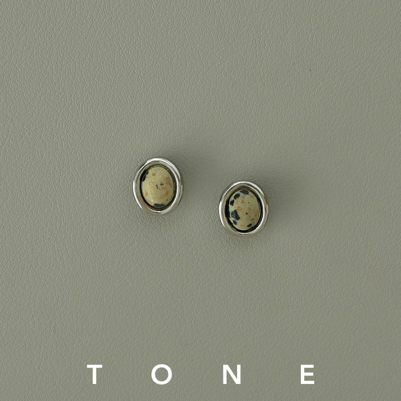 TONE原创天然斑点石耳夹蚊香盘高级感简约气质百搭清冷无耳洞耳钉