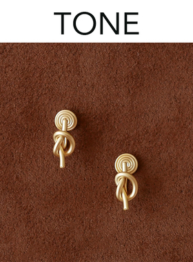 无耳洞入打结几何耳夹蚊香盘金色秋冬简约高级感ins法式小巧百搭