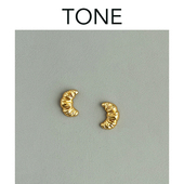 TONE 牛角包可颂耳夹蚊香盘可爱小众秋冬百搭日常法式 无耳洞耳钉