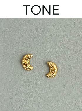 TONE 牛角包可颂耳夹蚊香盘可爱小众秋冬百搭日常法式无耳洞耳钉