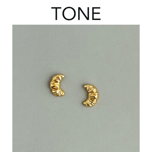 TONE可爱牛角包可颂耳夹